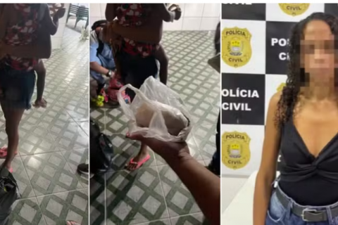 MULHER É PRESA COM FILHOS DE 06 MESES  E 07 ANOS TRANSPORTANDO QUASE MEIO QUILO  DE COCAÍNA  EM TERESINA.